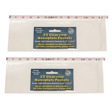 Ashley Productions Clear Self-Adhesive Small Name Plate Pocket, 4.25x12.5, PK50 10400